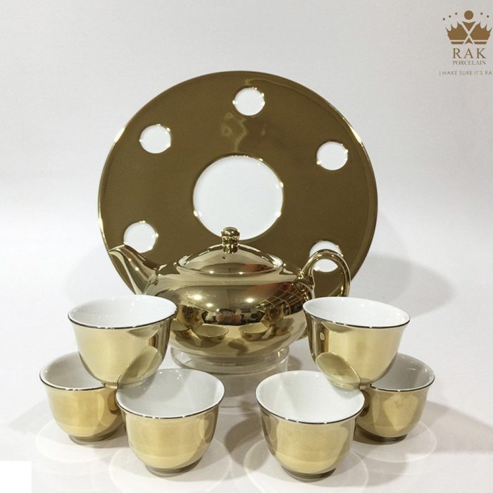 Bộ trà 0.7L Nano Ultra Gold Rak Porcelain (dĩa 31cm)