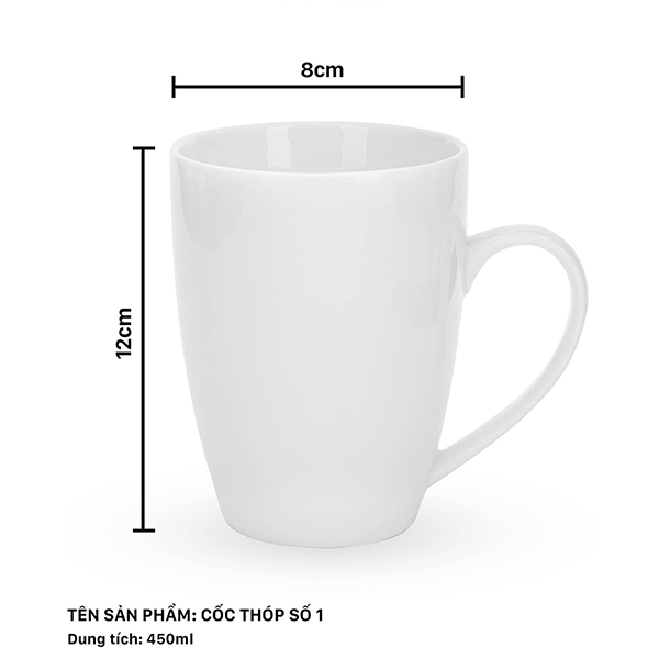 Ly Sứ Trắng in Logo - Ca Thóp