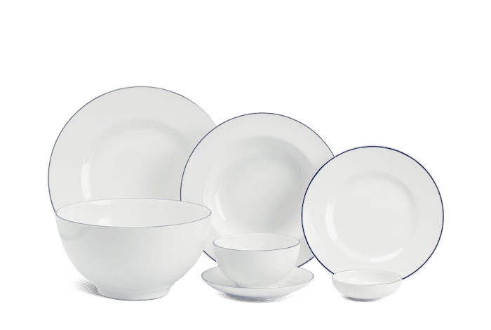Bộ đồ ăn 6 người 25 sản phẩm - Camellia - Chỉ Xanh Dương Minh Long 1