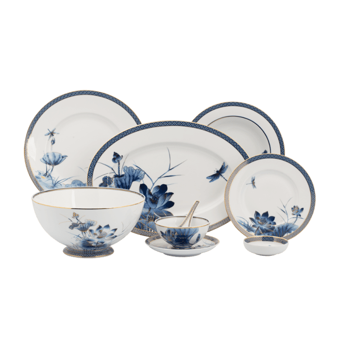 Bộ đồ ăn Âu-Á 44 sản phẩm Hoàng Cung Sen Vàng Minh Long 1