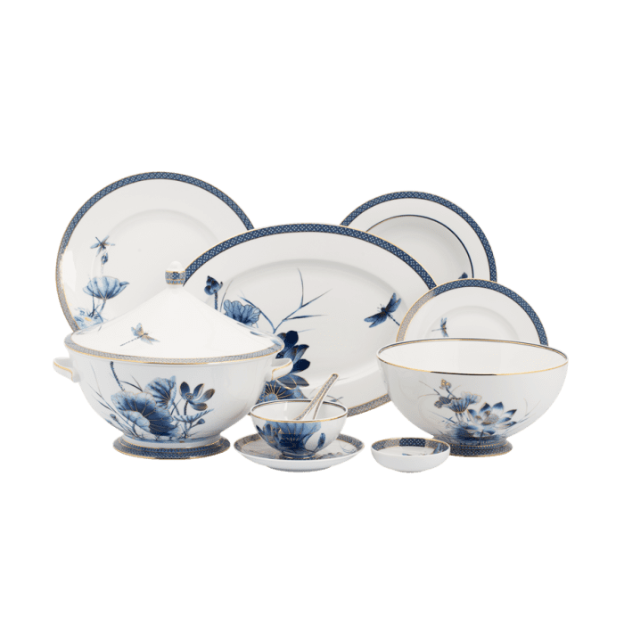 Bộ đồ ăn Âu-Á 45 sản phẩm - Hoàng Cung - Sen Vàng Minh Long 1