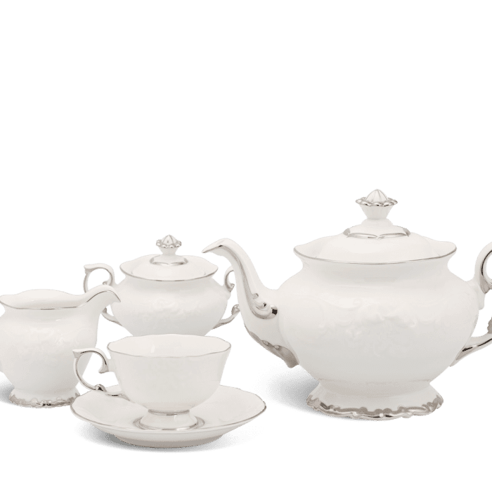 Bộ trà 1.3 L - Đài Các - Chỉ Bạch Kim