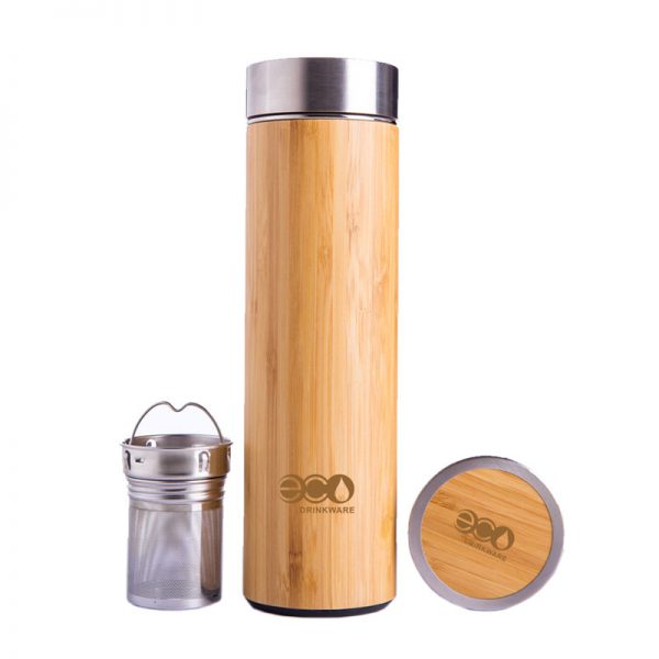Quà Tặng In Logo Bình Giữ Nhiệt Vỏ Tre