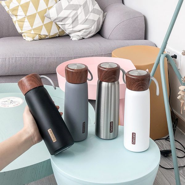 Quà Tặng In Logo Bình Giữ Nhiệt Nắp Gỗ Delicate