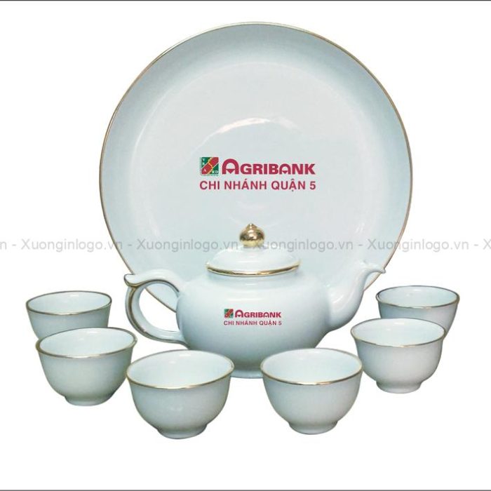 Bộ Trà Gốm Sứ Minh Long Jasmine VCV In Logo NV-34