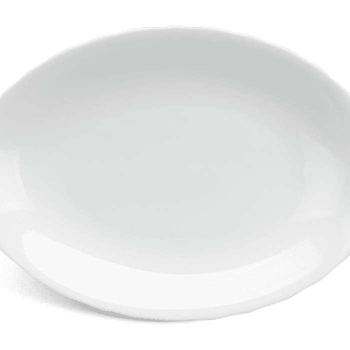 Dĩa oval 28 cm - Mẫu Đơn IFP - Trắng Ngà
