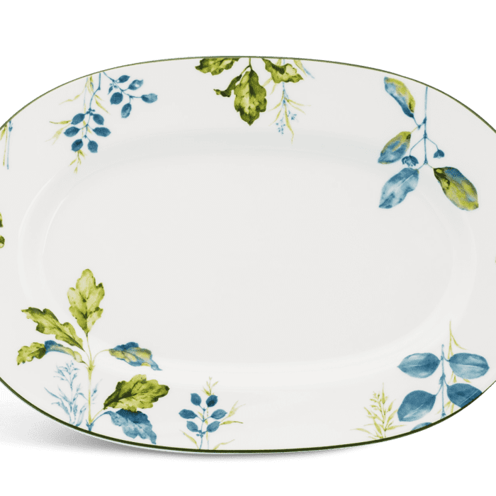 Dĩa oval 32 cm - Camellia - Lá Xanh