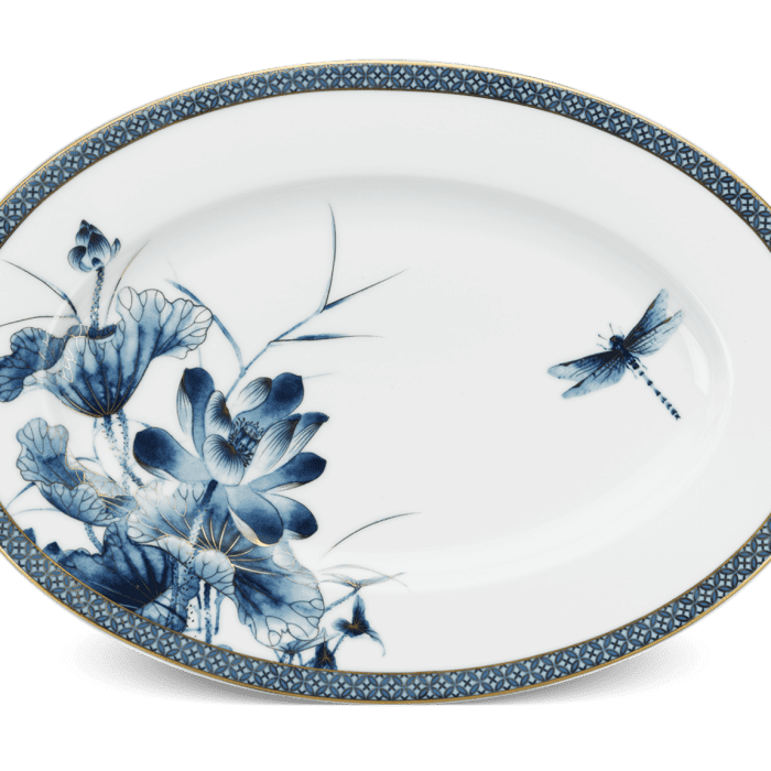 Dĩa oval 37 cm - Hoàng Cung - Sen Vàng