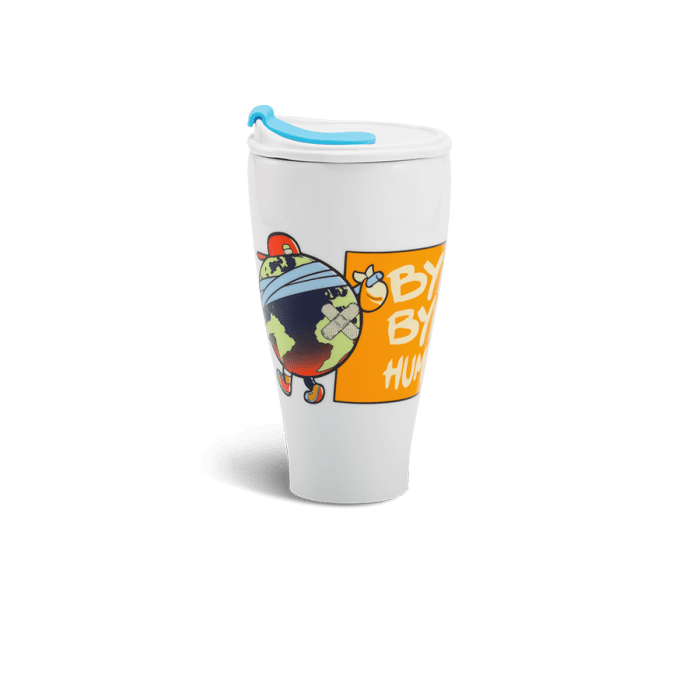 Ly Sứ Dưỡng Sinh 0.48 L - Nắp Ống Hút ( K2 ) - Bye Bye Human