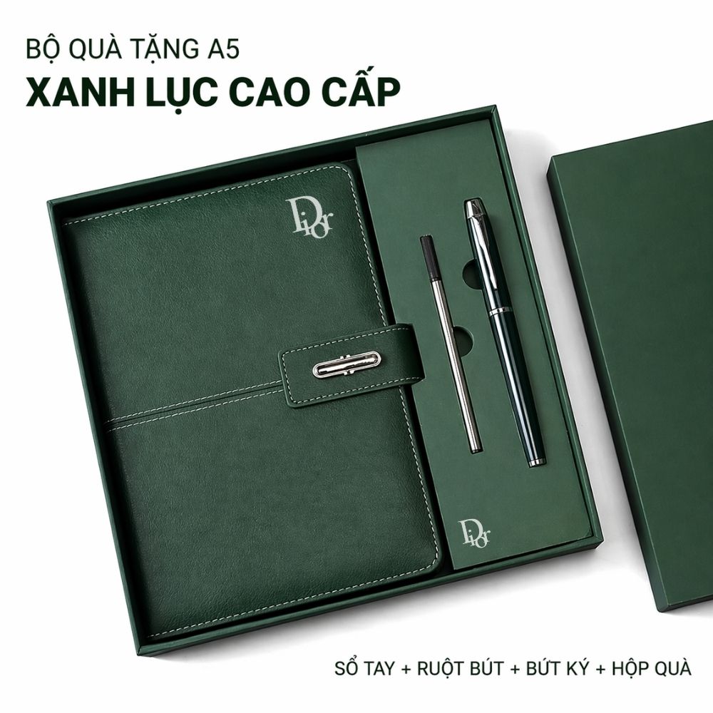 Bộ Quà Văn Phòng Phẩm Sổ Tay Bút USB Bình Giữ Nhiệt - Quà Tặng Đối Tác VIP Cuối Năm