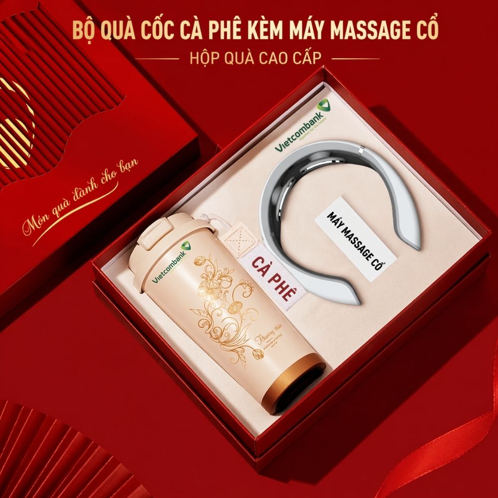 1 Set Quà Ly Giữ Nhiệt Và Ly Gốm Sứ In Hình Tùy Chỉnh - Quà Tặng Đối Tác Lớn Dịp Khai Trương