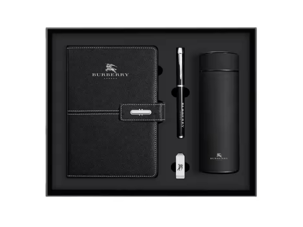 Collage 4 nhóm sản phẩm chủ lực — giftset, bộ trà sứ, polo, bình giữ nhiệt