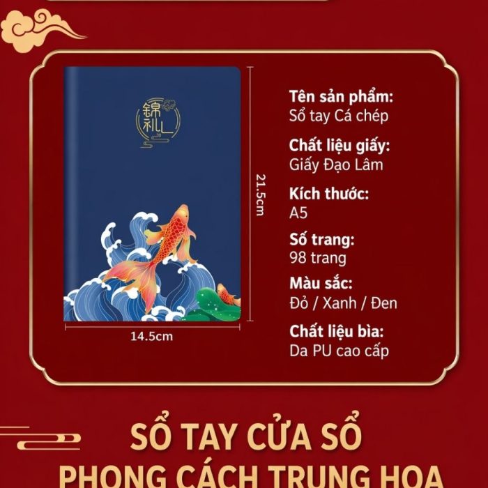 Bộ Quà Họa Tiết Cá Chép Thịnh Vượng - Quà Tết Doanh Nghiệp Tặng Khách Hàng