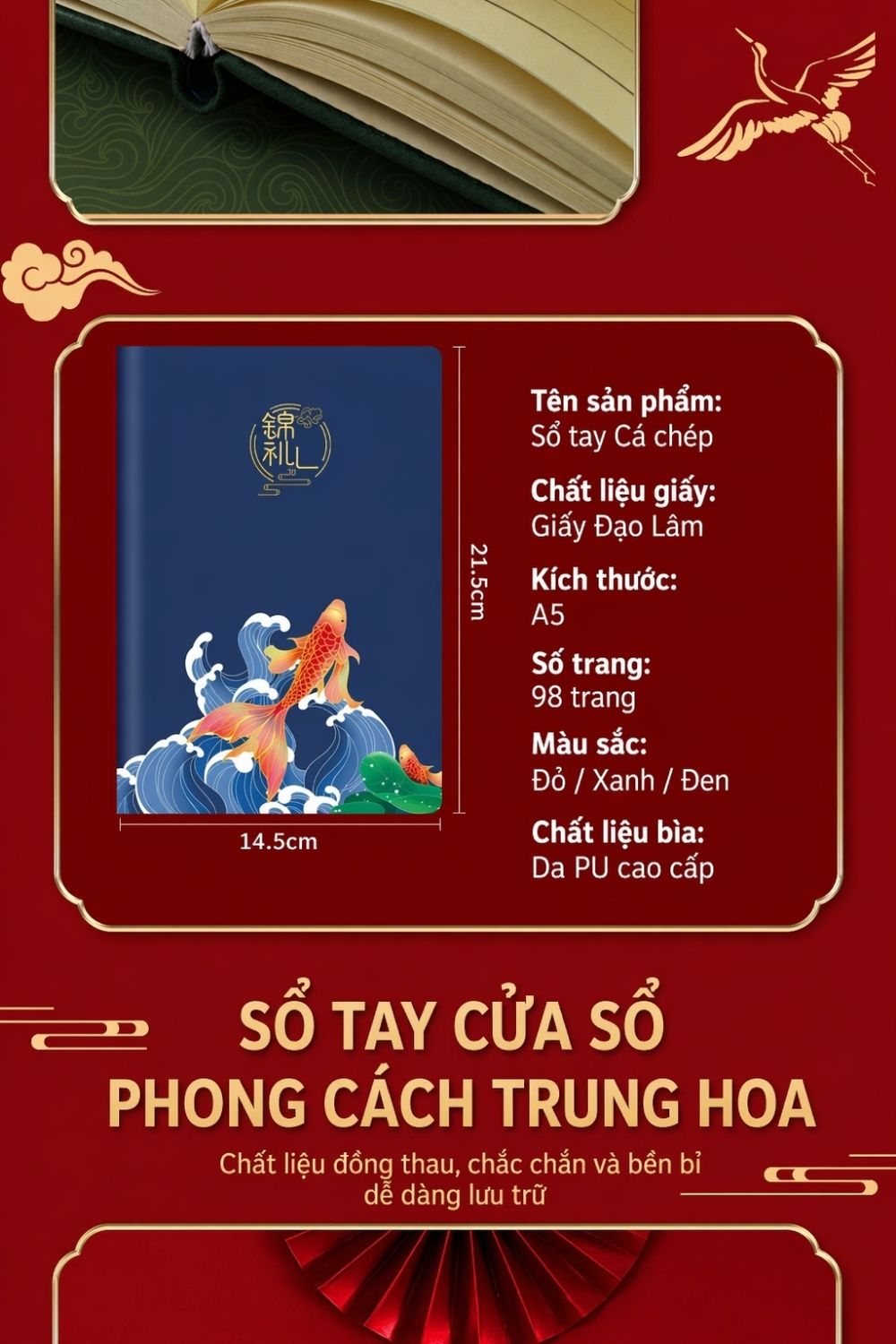 10 Bộ Quà Họa Tiết Cá Chép Thịnh Vượng - Quà Tết Doanh Nghiệp Tặng Khách Hàng