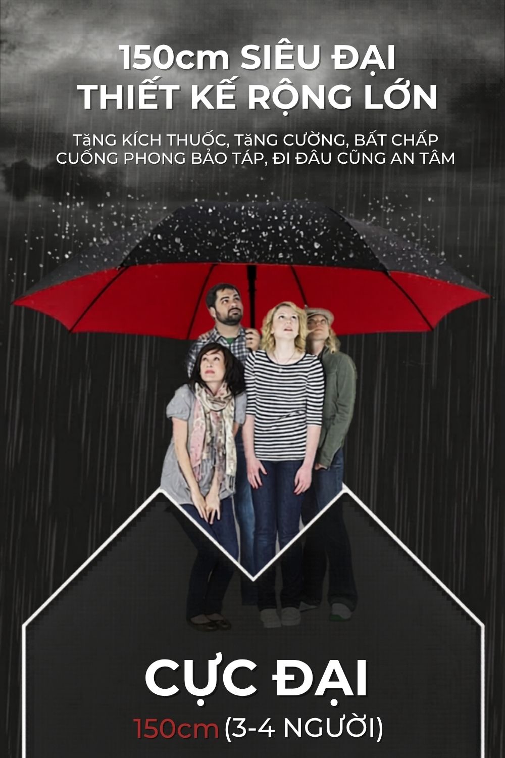 Ô Dù Tự Động Dài Có Bao Đựng Ô Kích Thước Lớn 150 cm