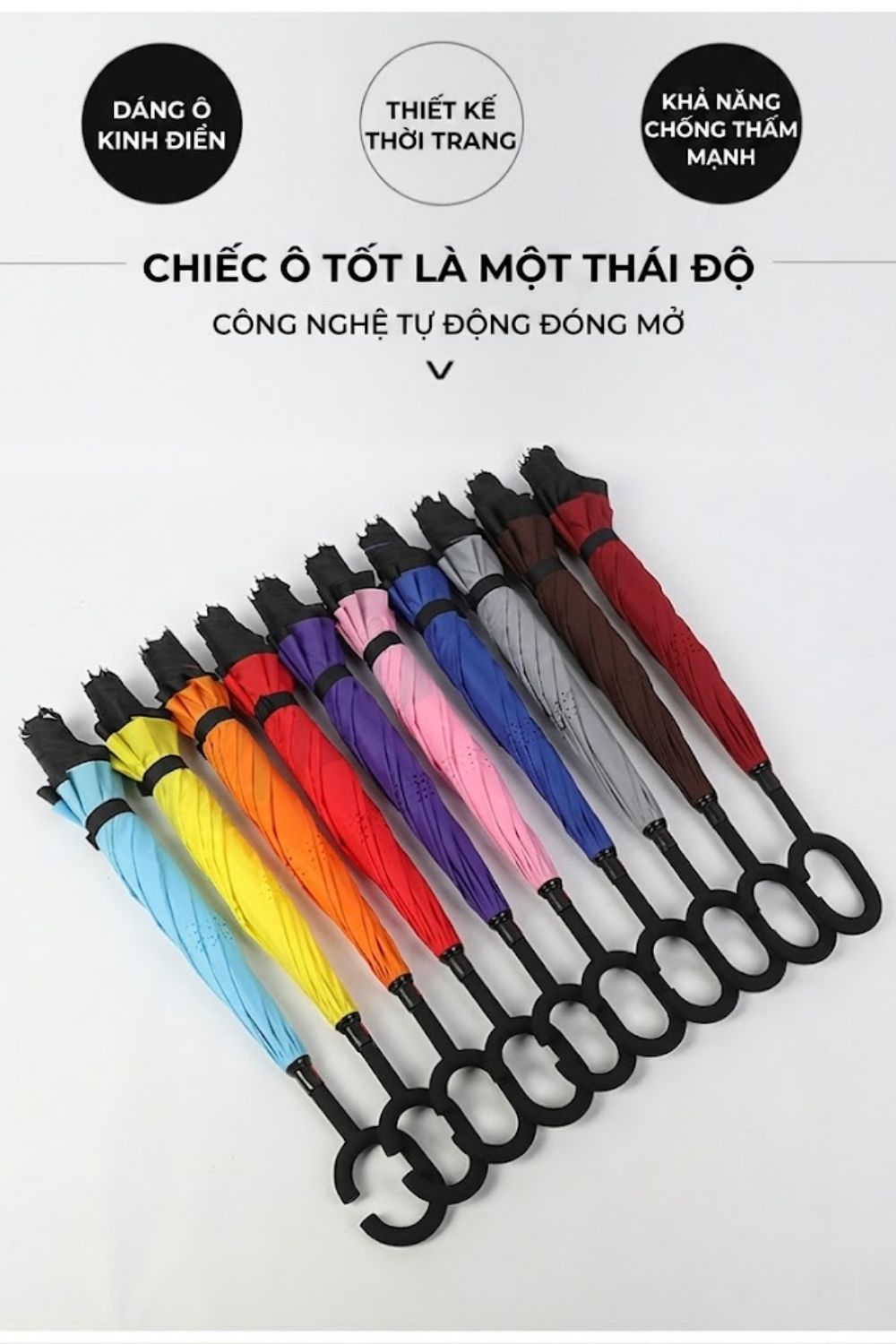 Ô Gấp Hai Lớp Thoáng Khí 108 cm Tặng Nhân Viên
