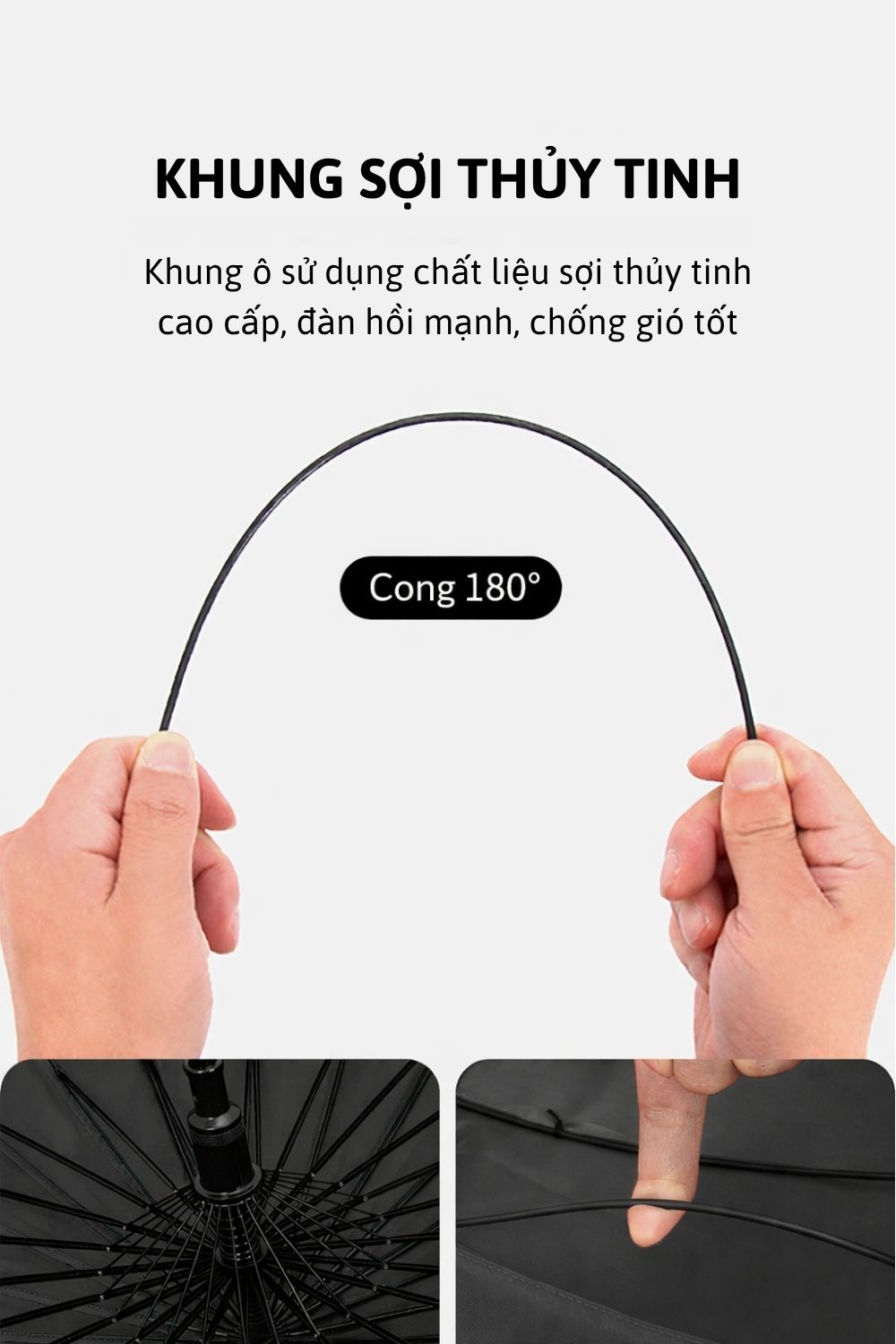 Ô Golf Cán Dài 24 Xương Đen 125cm Tặng Khách Hàng, Đối Tác