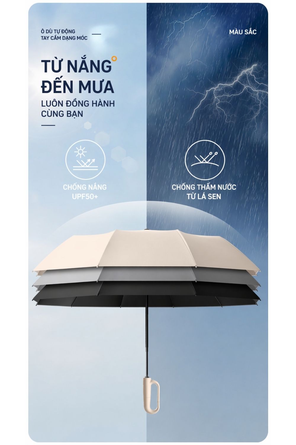 Ô Dù 12 Xương 130cm Cán Dài Kèm Bao Da Tặng Khách Hàng Ô Dù 12 Xương 130cm Cán Dài Kèm Bao Da Tặng Khách Hàng