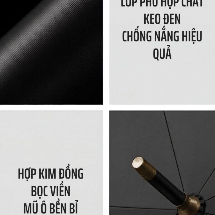 Ô Dù Golf Tự Động Cán Gỗ 122cm Tặng Khách Hàng, Đối Tác Đa Màu