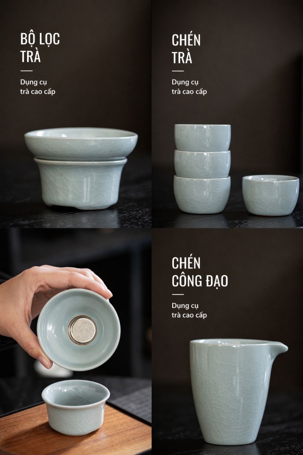 Bộ Ấm Trà, Dụng Cụ Pha Trà Có Hộp Đựng Sang Trọng, Làm Bằng Gốm Cao Cấp