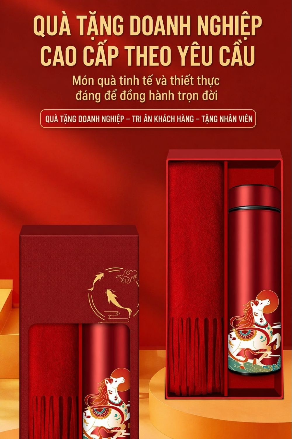 Combo Quà Tết Doanh Nghiệp Tặng Khách Hàng Thân Thiết Bình An May Mắn Cả Năm
