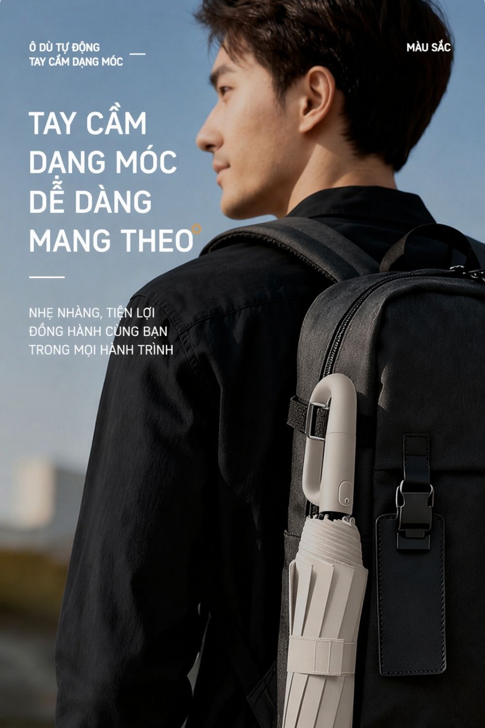 Ô Dù 12 Xương 130cm Cán Dài Kèm Bao Da Tặng Khách Hàng
