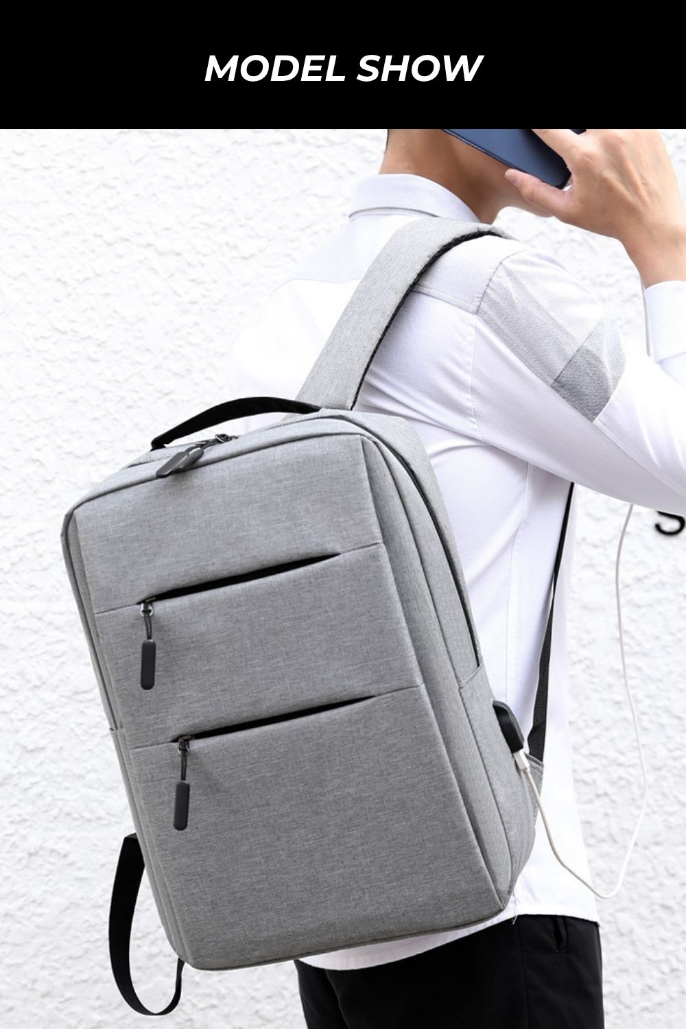 Balo In Logo Cho Nhân Viên Nhiều Ngăn Đen 40x30x14 cm