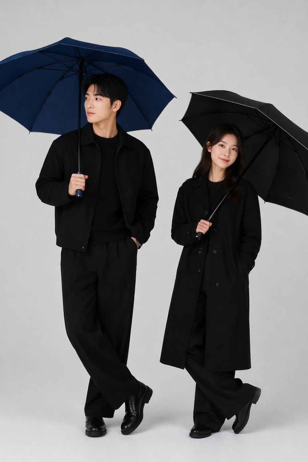 Ô Dù Ngắn Cán Tròn Tặng Nhân Viên Gọn Nhẹ Tiện Lợi Đen 55-61cm
