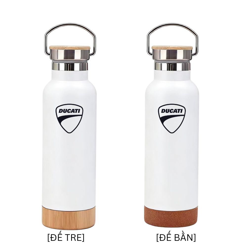 2 Bình Nước Thể Thao Nắp Tre Nút Bần Phong Cách Eco - Quà Tặng Kỷ Niệm Khách Hàng Bền Vững