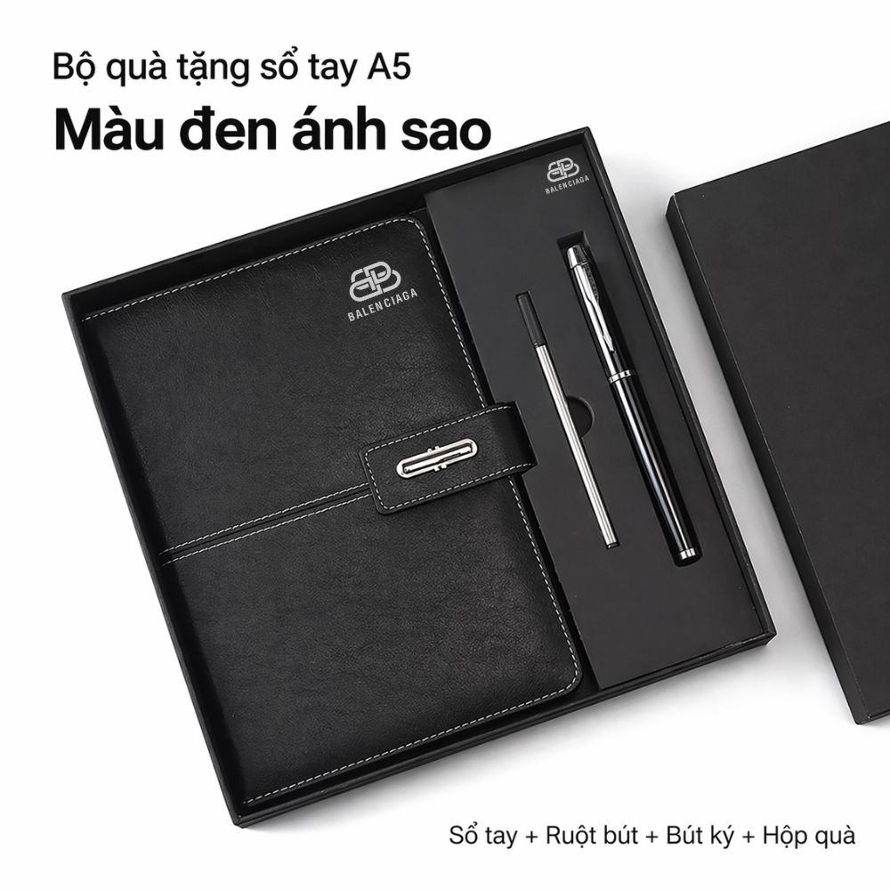 2 Bộ Quà Văn Phòng Phẩm Sổ Tay Bút USB Bình Giữ Nhiệt - Quà Tặng Đối Tác VIP Cuối Năm