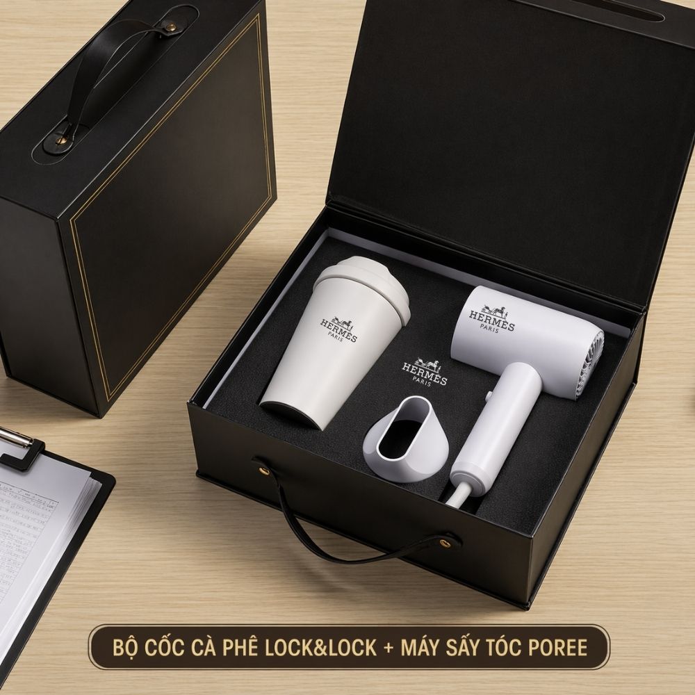 2 Bộ Quà Tặng Doanh Nghiệp Phối Thương Hiệu Cao Cấp Tặng Đối Tác Chiến Lược