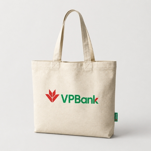 Túi tote canvas in logo