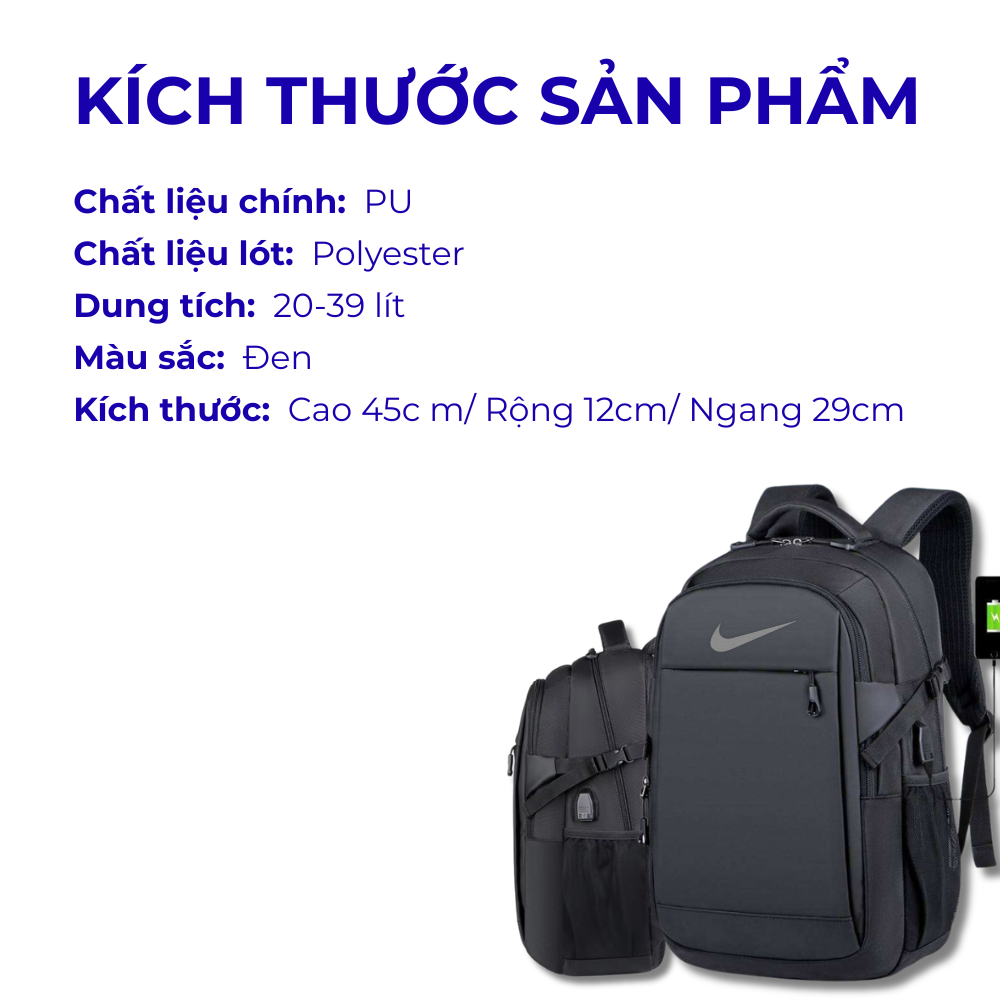 Balo Cho Nhân Viên Chống Nước Đen 65x61x49 cm Balo Cho Nhân Viên Chống Nước Đen 65x61x49 cm