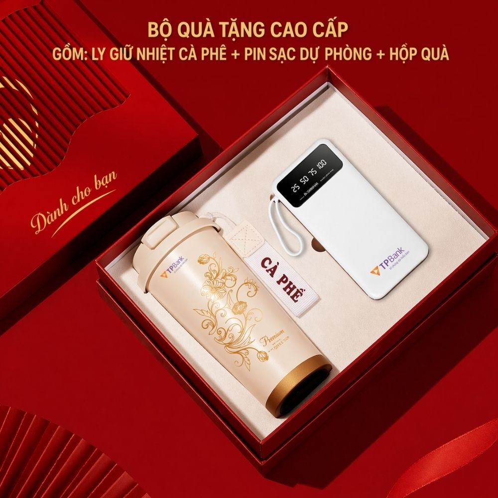 4 Set Quà Ly Giữ Nhiệt Và Ly Gốm Sứ In Hình Tùy Chỉnh - Quà Tặng Đối Tác Lớn Dịp Khai Trương