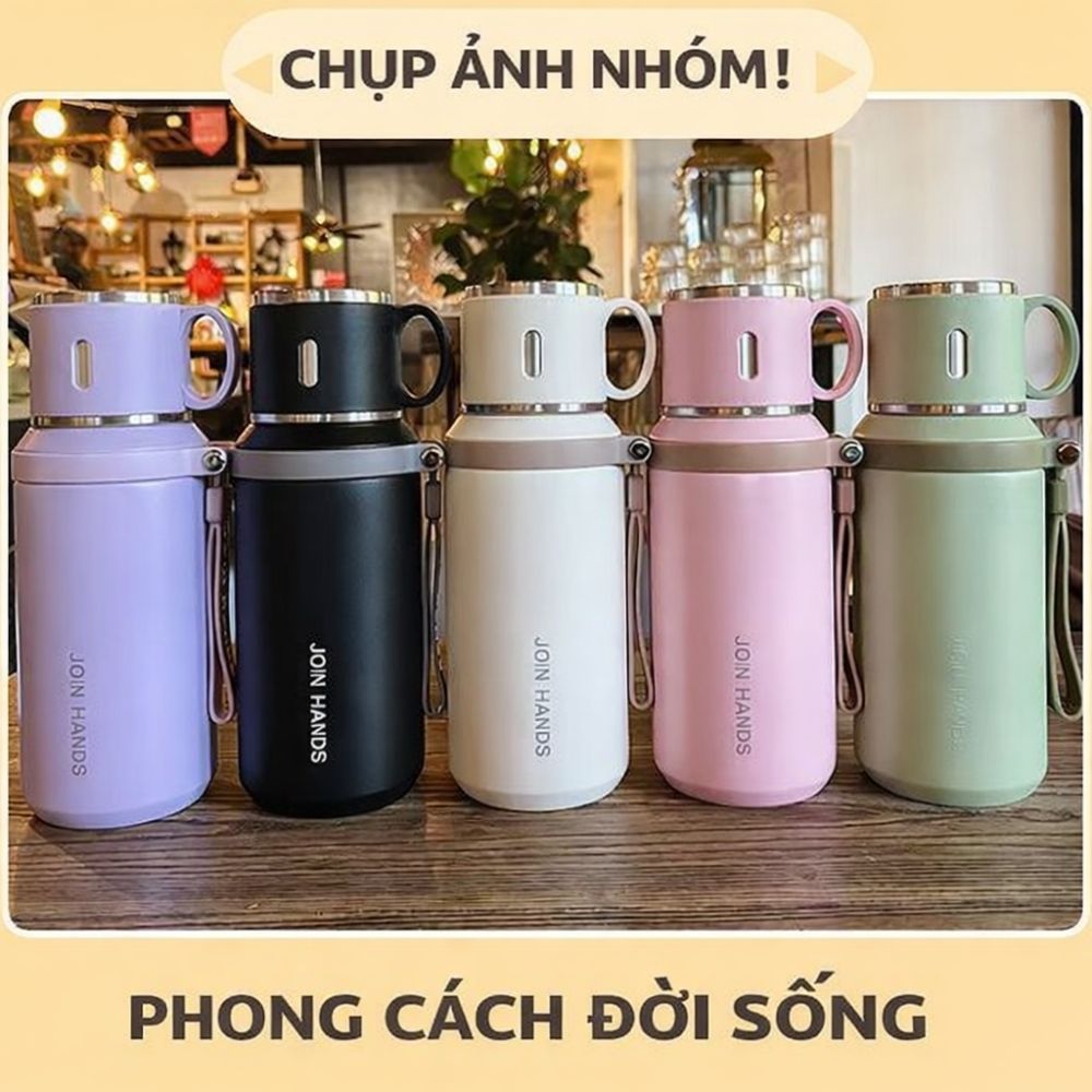 Bình Giữ Nhiệt Thép Không Gỉ Dung Tích 600ml Siêu Lớn Quà Tặng Nhân Viên Cuối Năm