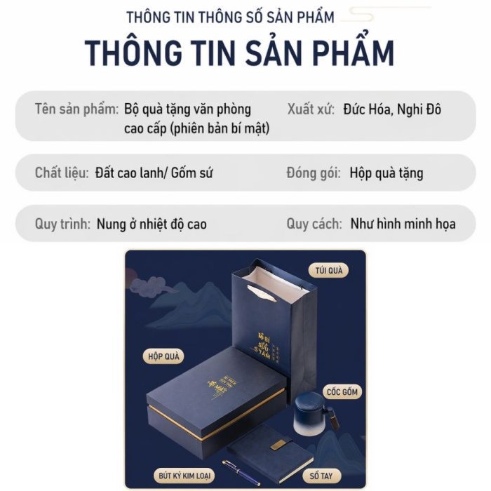 Set Quà Họa Tiết Truyền Thống Sang Trọng - Quà Tặng Đối Tác Quốc Tế Dịp Lễ Tết Cổ Truyền