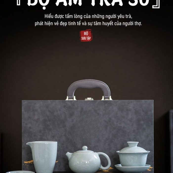 Bộ Ấm Trà, Dụng Cụ Pha Trà Có Hộp Đựng Sang Trọng, Làm Bằng Gốm Cao Cấp
