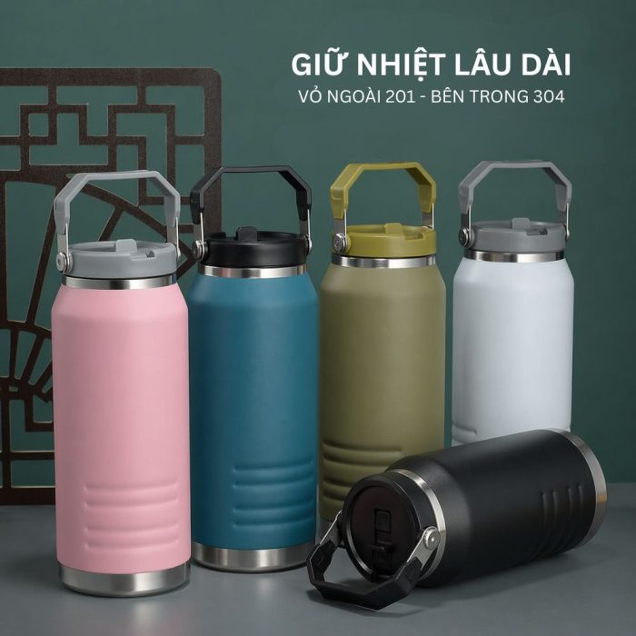Bình Giữ Nhiệt Có Quai Cầm Tiện Lợi - Quà Tặng Kỷ Niệm Khách Hàng Vip