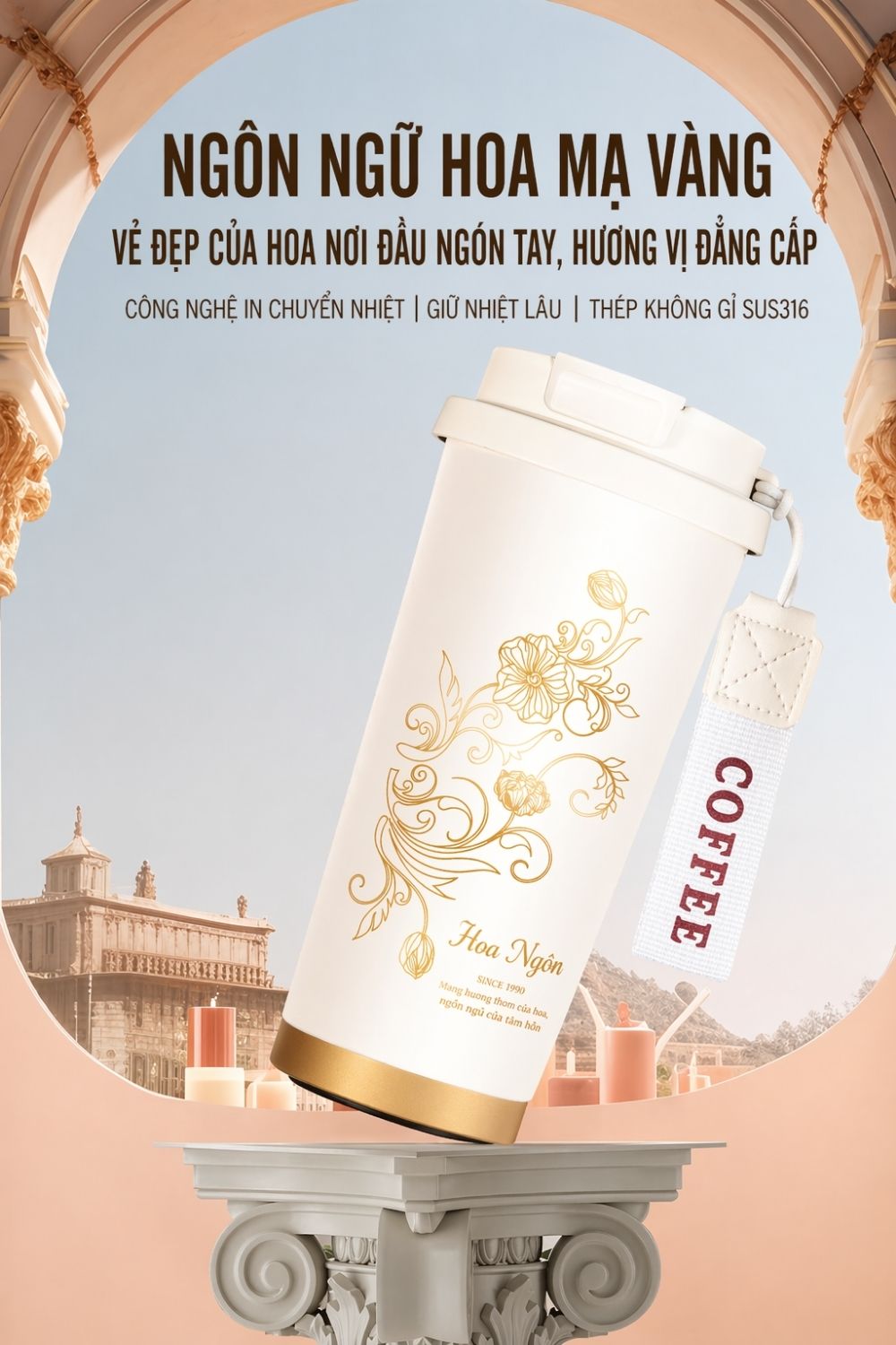 Set Quà Ly Giữ Nhiệt Và Ly Gốm Sứ In Hình Tùy Chỉnh - Quà Tặng Đối Tác Lớn Dịp Khai Trương