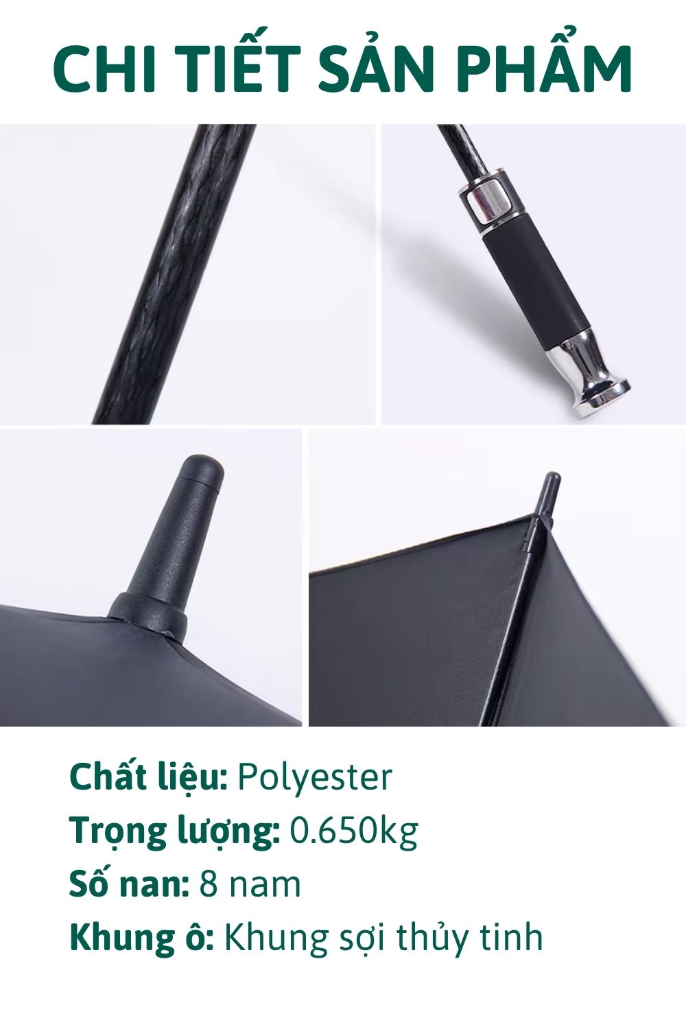 Ô Tự Động Cán Thẳng 120cm 8 Xương Tặng Đối Tác,Khác Hàng