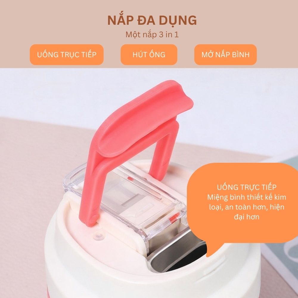 Cốc Giữ Nhiệt Thể Thao Ống Hút Inox - Quà Tặng Sự Kiện Khai Trương Văn Phòng, Doanh Nghiệp