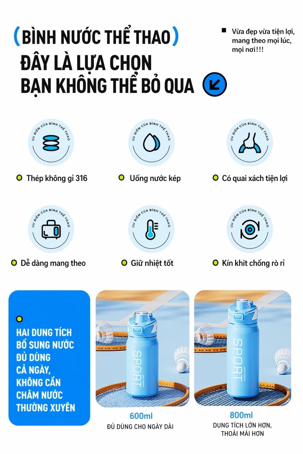 Bình Giữ Nhiệt Thể Thao - Quà Tặng Sự Kiện Đầu Năm Cho Nhân Viên