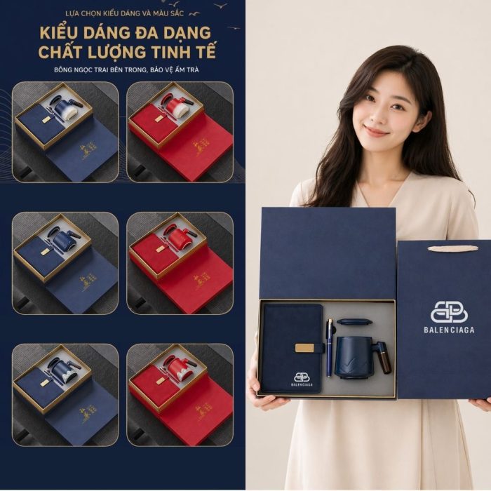 Set Quà Họa Tiết Truyền Thống Sang Trọng - Quà Tặng Đối Tác Quốc Tế Dịp Lễ Tết Cổ Truyền