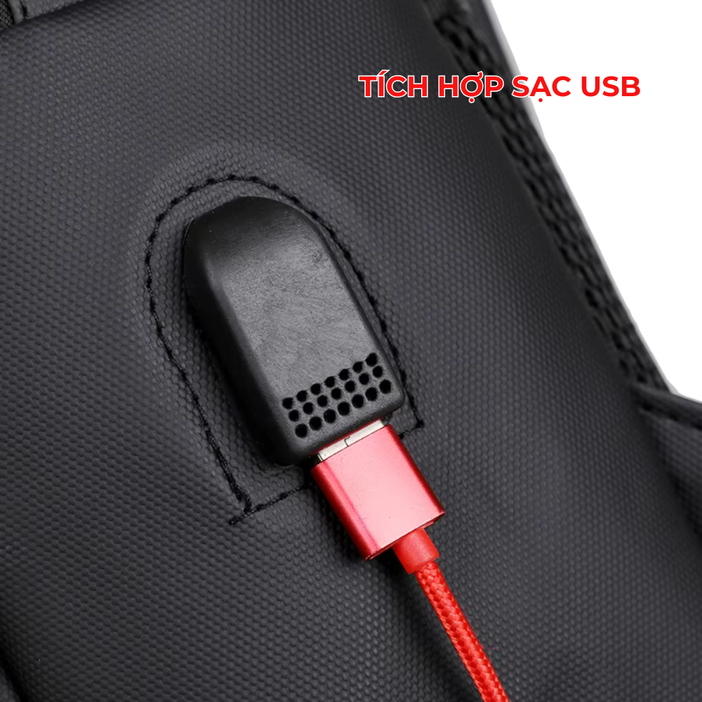 Balo Cho Đối Tác Tích Hợp Sạc USB Tiện Lợi Đen 40x30x50cm