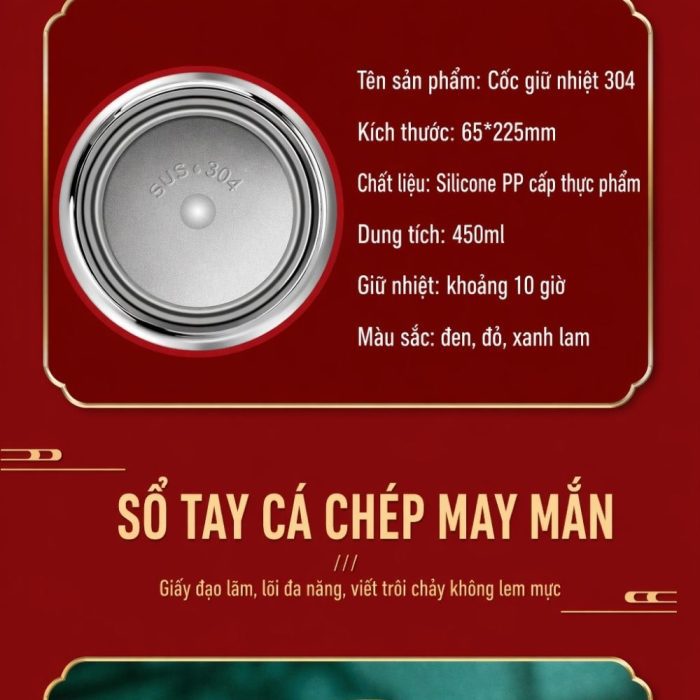 Bộ Quà Họa Tiết Cá Chép Thịnh Vượng - Quà Tết Doanh Nghiệp Tặng Khách Hàng