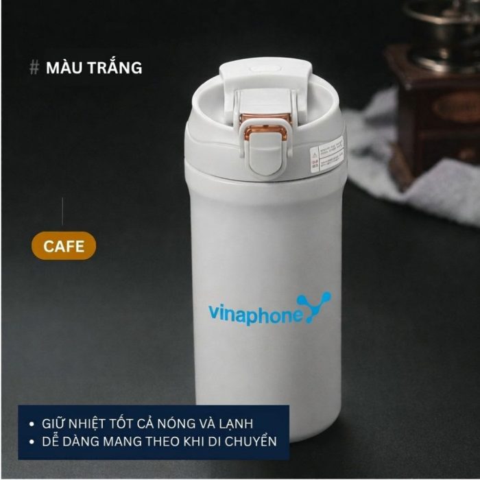 Cốc Giữ Nhiệt Ống Hút - Quà Tặng Khách Hàng Hội Nghị Tri Ân Cuối Năm