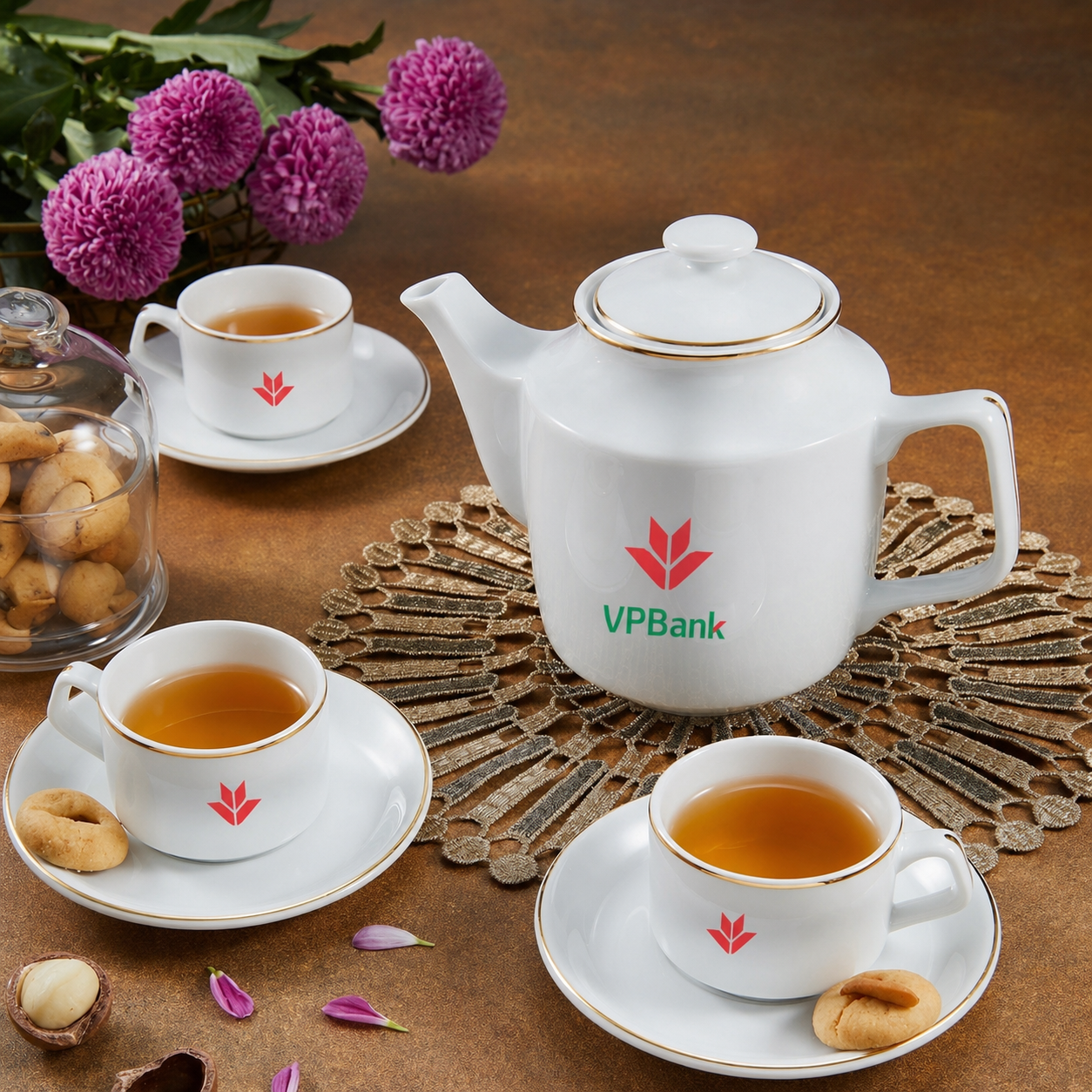 Bộ Trà 0.7L Jasmine Viền Chỉ Vàng – Quà Tặng Khách Hàng Thân Thiết Dịp Tết Bộ Trà 0.7L Jasmine Viền Chỉ Vàng – Quà Tặng Khách Hàng Thân Thiết Dịp Tết