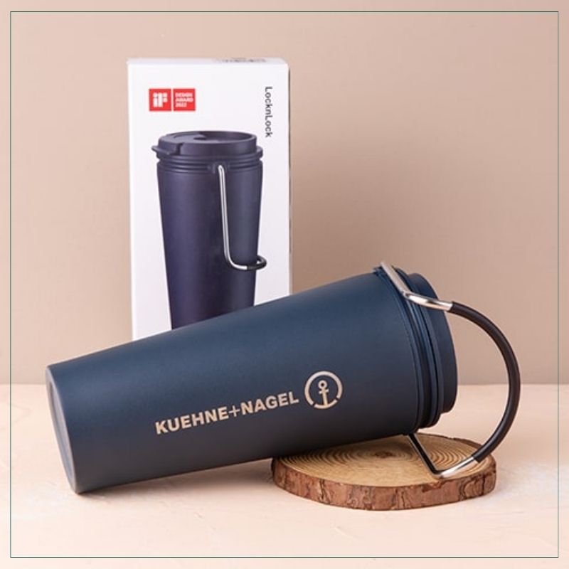 Bình giữ nhiệt 350ml in logo + ngày khai trương