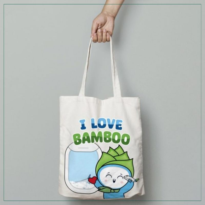 Túi tote canvas in slogan brand mới